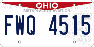 OH license plate FWQ4515