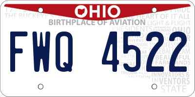 OH license plate FWQ4522