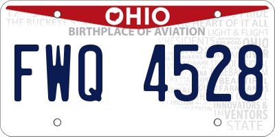 OH license plate FWQ4528