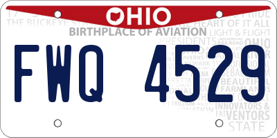 OH license plate FWQ4529