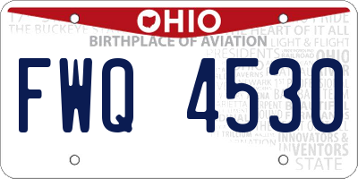 OH license plate FWQ4530