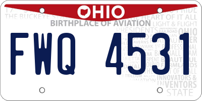OH license plate FWQ4531
