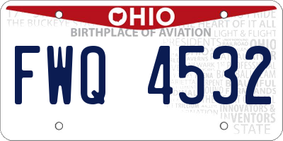 OH license plate FWQ4532