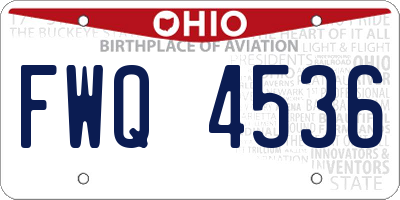 OH license plate FWQ4536