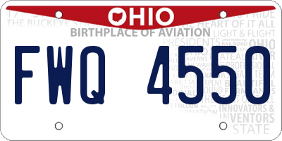 OH license plate FWQ4550