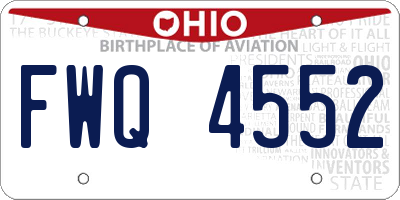 OH license plate FWQ4552
