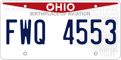 OH license plate FWQ4553
