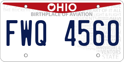 OH license plate FWQ4560