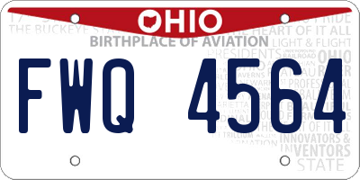 OH license plate FWQ4564