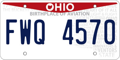 OH license plate FWQ4570