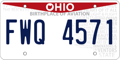OH license plate FWQ4571