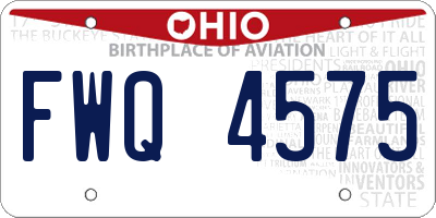 OH license plate FWQ4575