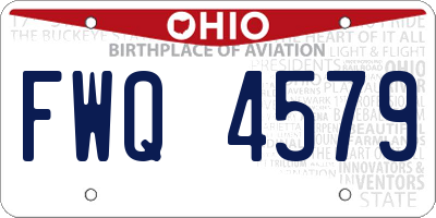 OH license plate FWQ4579