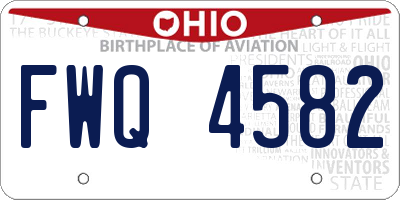 OH license plate FWQ4582