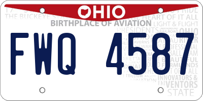 OH license plate FWQ4587