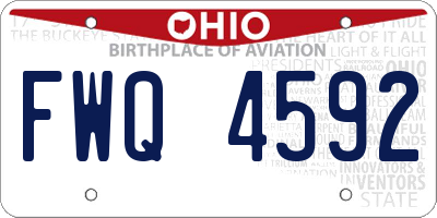 OH license plate FWQ4592