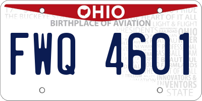OH license plate FWQ4601