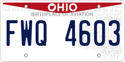 OH license plate FWQ4603