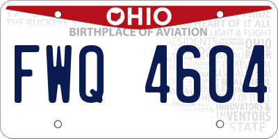 OH license plate FWQ4604