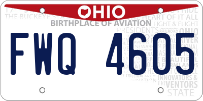 OH license plate FWQ4605