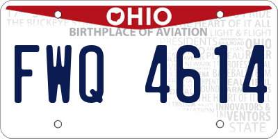 OH license plate FWQ4614