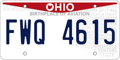 OH license plate FWQ4615