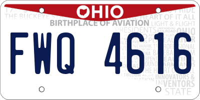 OH license plate FWQ4616