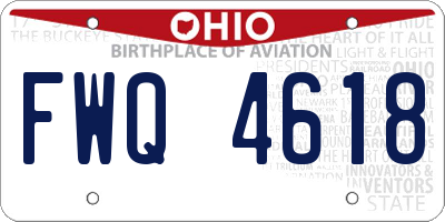 OH license plate FWQ4618