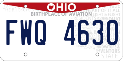 OH license plate FWQ4630