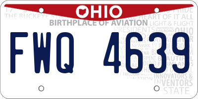 OH license plate FWQ4639