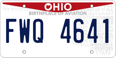 OH license plate FWQ4641