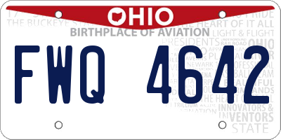 OH license plate FWQ4642