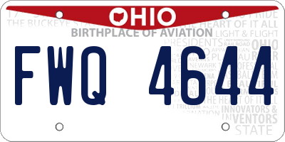 OH license plate FWQ4644