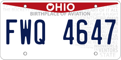 OH license plate FWQ4647