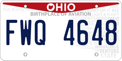 OH license plate FWQ4648