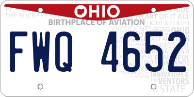 OH license plate FWQ4652