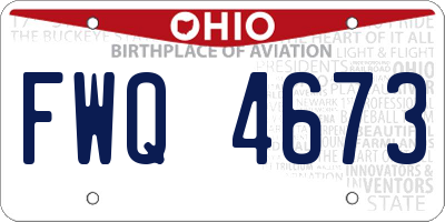 OH license plate FWQ4673