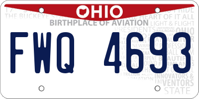 OH license plate FWQ4693