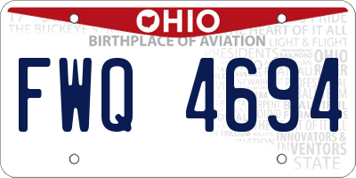 OH license plate FWQ4694