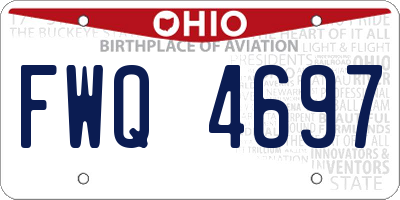 OH license plate FWQ4697
