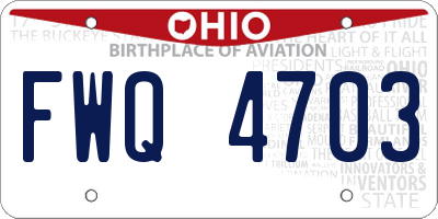 OH license plate FWQ4703