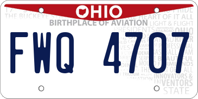 OH license plate FWQ4707