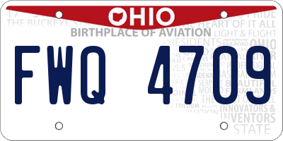 OH license plate FWQ4709