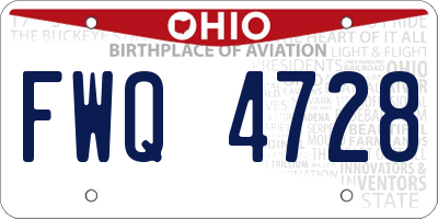 OH license plate FWQ4728