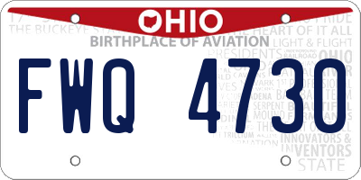 OH license plate FWQ4730