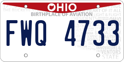 OH license plate FWQ4733