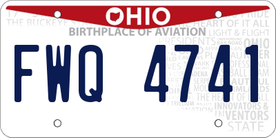 OH license plate FWQ4741