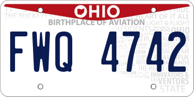 OH license plate FWQ4742
