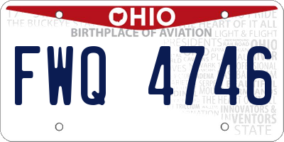 OH license plate FWQ4746