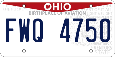 OH license plate FWQ4750